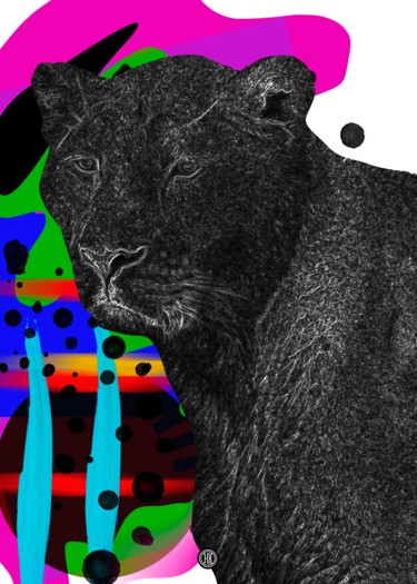 Цифровое искусство под названием "tiger" - Oxana Kolyagina, Подлинное произведение искусства, Цифровая живопись