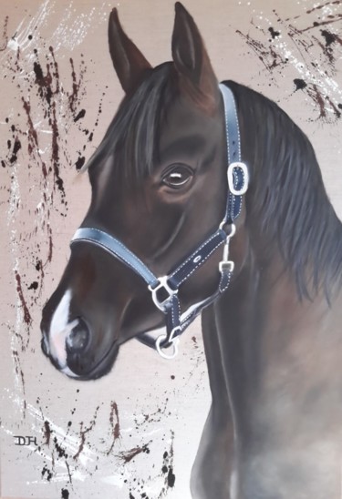 제목이 "Cheval brun"인 미술작품 Denise-Jane Hosotte로, 원작, 기름