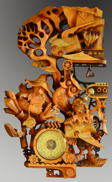 Compteurs de poissons volants.Измерители летающих Sculpture intitulée "Compteurs de poisso…" par Sergey Kolokoltsov, Œuvre d'art originale, Verre