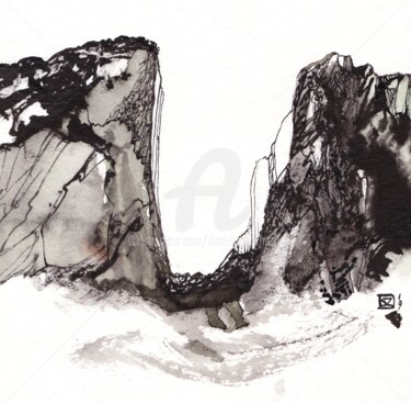 Dessin intitulée "Gorges 1.jpg" par Daniele Sanchez Dsz, Œuvre d'art originale, Encre