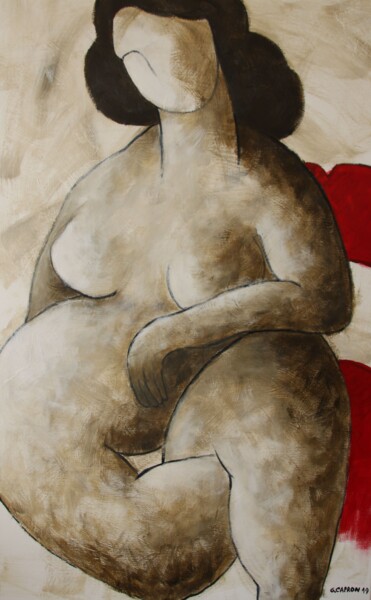 绘画 标题为“Femme à la chaise r…” 由Gérard Capron (G.CAPRON), 原创艺术品, 丙烯