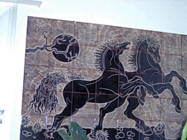 Peinture intitulée "La colère des cheva…" par Monette O'Neill, Œuvre d'art originale