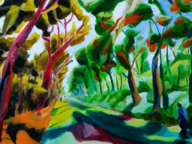 Peinture intitulée "Tokyo Parc" par Marc Declercq, Œuvre d'art originale, Huile
