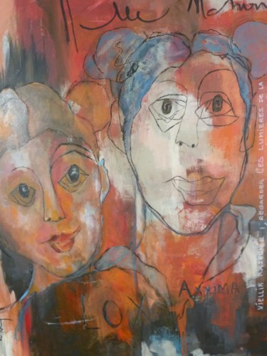 Peinture intitulée "FIFFILLES SOURIS  1" par Martine Flory, Œuvre d'art originale