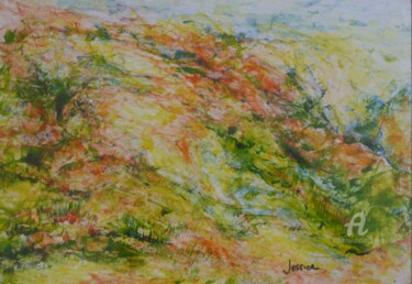 Paysage coloré collines Peinture intitulée "Paysage coloré coll…" par Patrick Jossier, Œuvre d'art originale, Acrylique