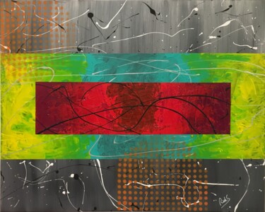 「LAYERS」というタイトルの絵画 Rick Smithによって, オリジナルのアートワーク, アクリル ウッドストレッチャーフレームにマウント