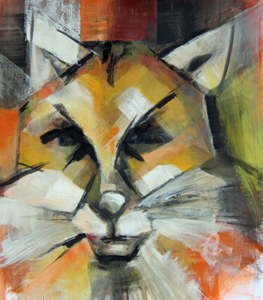 Peinture intitulée "Mr Flame/Monsieur F…" par Sylvie Penet, Œuvre d'art originale, Autre