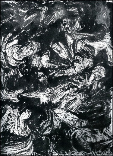Gravures & estampes intitulée "MONOTYPE NOIR CANSO…" par Alain Lamy, Œuvre d'art originale