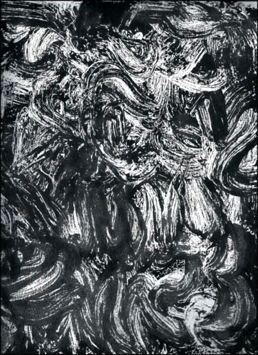 Gravures & estampes intitulée "MONOTYPE NOIR CANSO…" par Alain Lamy, Œuvre d'art originale
