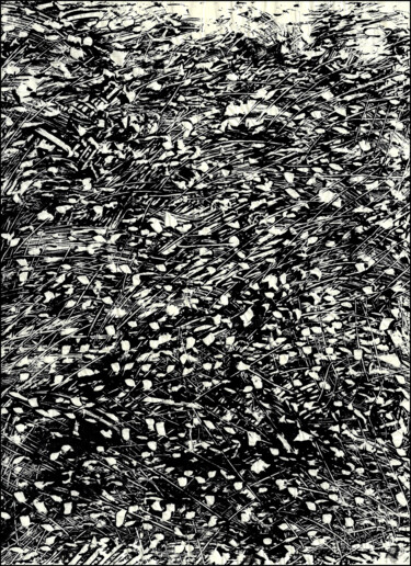 Gravures & estampes intitulée "MONOTYPE NOIR PAPIE…" par Alain Lamy, Œuvre d'art originale