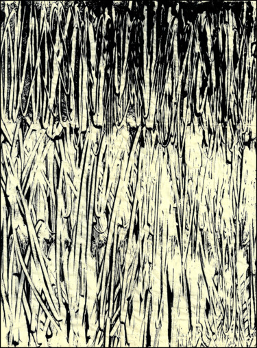 Gravures & estampes intitulée "MONOTYPE NOIR PAPIE…" par Alain Lamy, Œuvre d'art originale