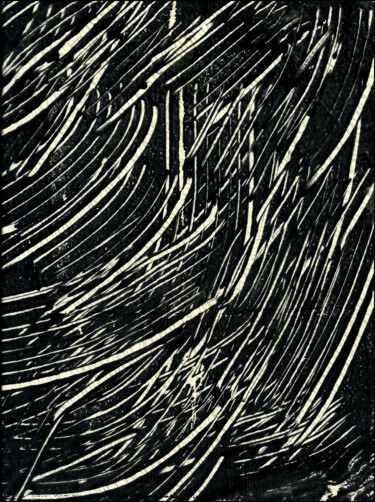 Gravures & estampes intitulée "MONOTYPE NOIR PAPIE…" par Alain Lamy, Œuvre d'art originale