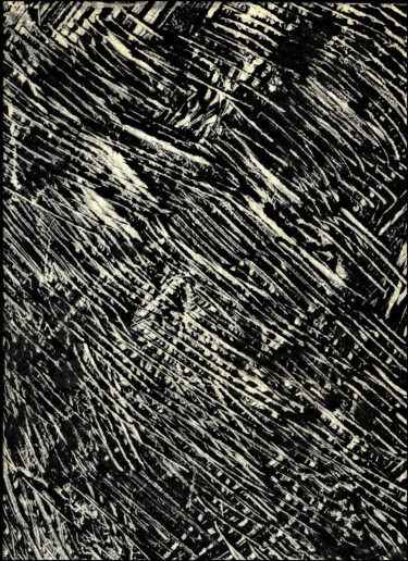 Gravures & estampes intitulée "MONOTYPE NOIR PAPIE…" par Alain Lamy, Œuvre d'art originale
