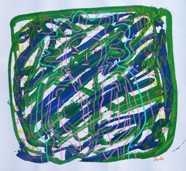 Painting titled "Depuis ma télé, je…" by Aude Peris, Original Artwork, Acrylic