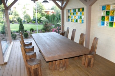 Sculpture intitulée "Table big" par Virgilijus Vaiciunas, Œuvre d'art originale, Bois