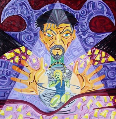 Peinture intitulée "Alice au pays de Ma…" par Vincent Gibert, Œuvre d'art originale, Huile