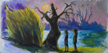 Peinture intitulée "soir d'hiver" par Marieline Gerard, Œuvre d'art originale, Acrylique