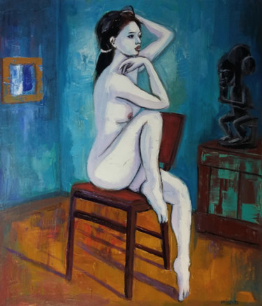 Dans l'atelier Painting titled "Dans l'atelier" by Laurent Chimento, Original Artwork, Acrylic