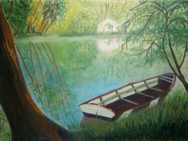Malerei mit dem Titel "Rêverie au bord de…" von Michela Poulin, Original-Kunstwerk, Acryl