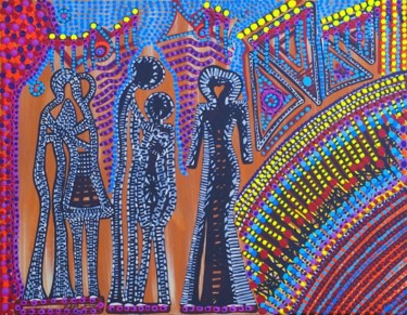 Women meeting Mirit Ben-Nun Israeli artist painter 绘画 标题为“Women meeting Mirit…” 由Mirit Ben-Nun, 原创艺术品, 丙烯