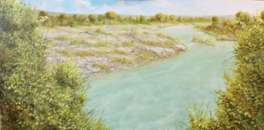 Painting titled "la durance" by Philippe Demory, Original Artwork, Oil