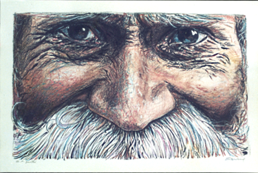 Peinture intitulée "La Moustache" par Henri Eisenberg, Œuvre d'art originale