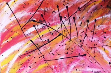 Peinture intitulée "Tout feu tout flamm…" par Angélique Andujar, Œuvre d'art originale, Acrylique Monté sur Châssis en bois