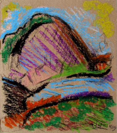 Peinture intitulée "LE LAC DE LA THUILE" par Alain Lamy, Œuvre d'art originale, Pastel