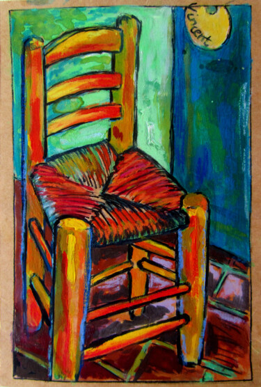 Peinture intitulée "LA CHAISE DE VINCEN…" par Alain Lamy, Œuvre d'art originale, Gouache