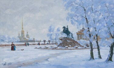 Bronze Horseman. Peter the Great. Saint Petersburg 「Bronze Horseman. Pe…」というタイトルの絵画 Alexander Alexandrovskyによって, オリジナルのアートワーク, オイル