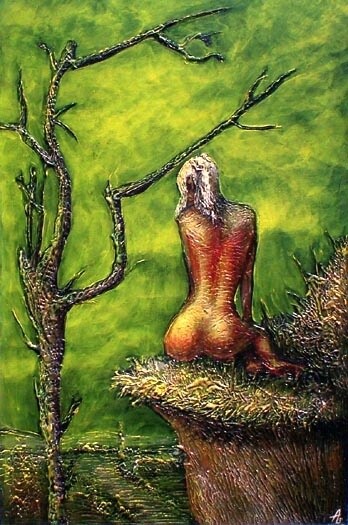 Painting titled "Pear tree" by Anthony R A Barron, Original Artwork