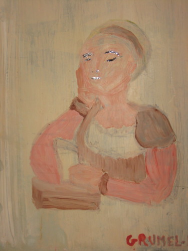 Peinture intitulée "liseuse" par Ludovic Grumel, Œuvre d'art originale, Huile