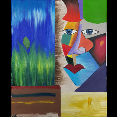 Лицо 28 Painting titled "Лицо 28" by Alexandra Knabengof, Original Artwork, Oil