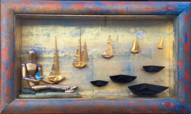 Le Poète - "Art Bateau" Sculpture intitulée "Le Poète - "Art Bat…" par Ivan Hor, Œuvre d'art originale, Acrylique