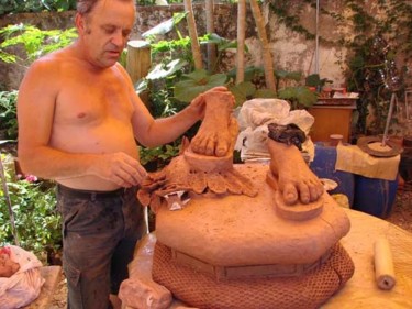 Escultura intitulada "Santo Expedito" por Alceo Luiz De Costa Dcosta, Obras de arte originais