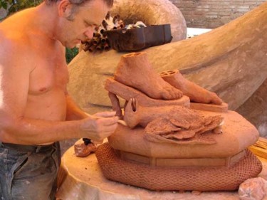 Escultura intitulada "Santo Expedito" por Alceo Luiz De Costa Dcosta, Obras de arte originais