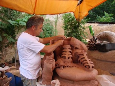 Escultura intitulada "Santo Expedito" por Alceo Luiz De Costa Dcosta, Obras de arte originais