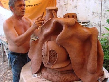 Escultura intitulada "Santo Expedito" por Alceo Luiz De Costa Dcosta, Obras de arte originais