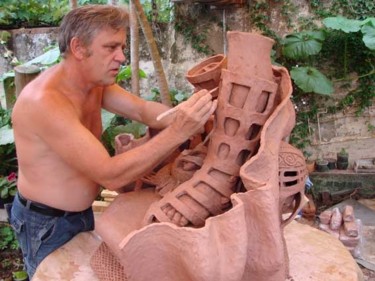 Escultura intitulada "Santo Expedito" por Alceo Luiz De Costa Dcosta, Obras de arte originais