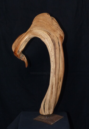Sculpture intitulée "Echassier II" par Bernard Geoffroy, Œuvre d'art originale, Bois