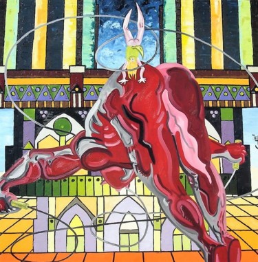 Peinture intitulée "Alice au pays de Ma…" par Vincent Gibert, Œuvre d'art originale, Huile
