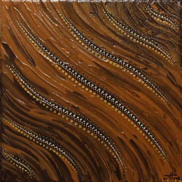 Fluide marron. 绘画 标题为“Fluide marron.” 由Jonathan Pradillon, 原创艺术品, 丙烯 安装在木质担架架上