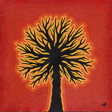 Malerei mit dem Titel "Arbre abstrait" von Jonathan Pradillon, Original-Kunstwerk, Acryl