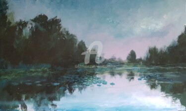 A lake in the spring evening