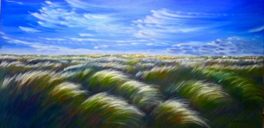 Peinture intitulée "Le Larzac dans le v…" par Geneviève Baud Caizergues, Œuvre d'art originale, Huile