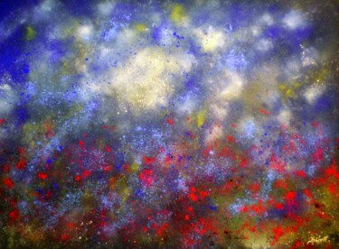 Painting titled "Bleuets et coquelic…" by Dominique Jolivet, Original Artwork, Pastel