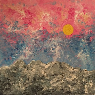 제목이 "Sunset in the Alps"인 미술작품 Giart로, 원작, 아크릴