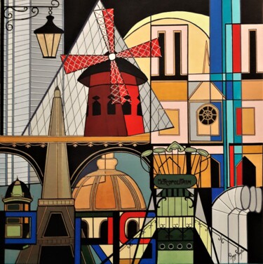 Peinture intitulée "PARIS" par Di Berthe, Œuvre d'art originale, Acrylique