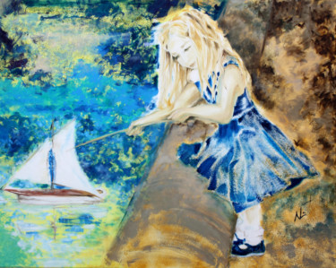 Pintura titulada "Navire d'espoir" por Natalia Laletina, Obra de arte original