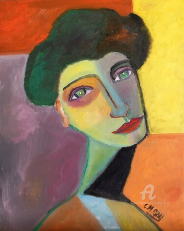 Peinture intitulée ""Rosemary"" par Claire Marie Gay, Œuvre d'art originale, Huile Monté sur Panneau de bois